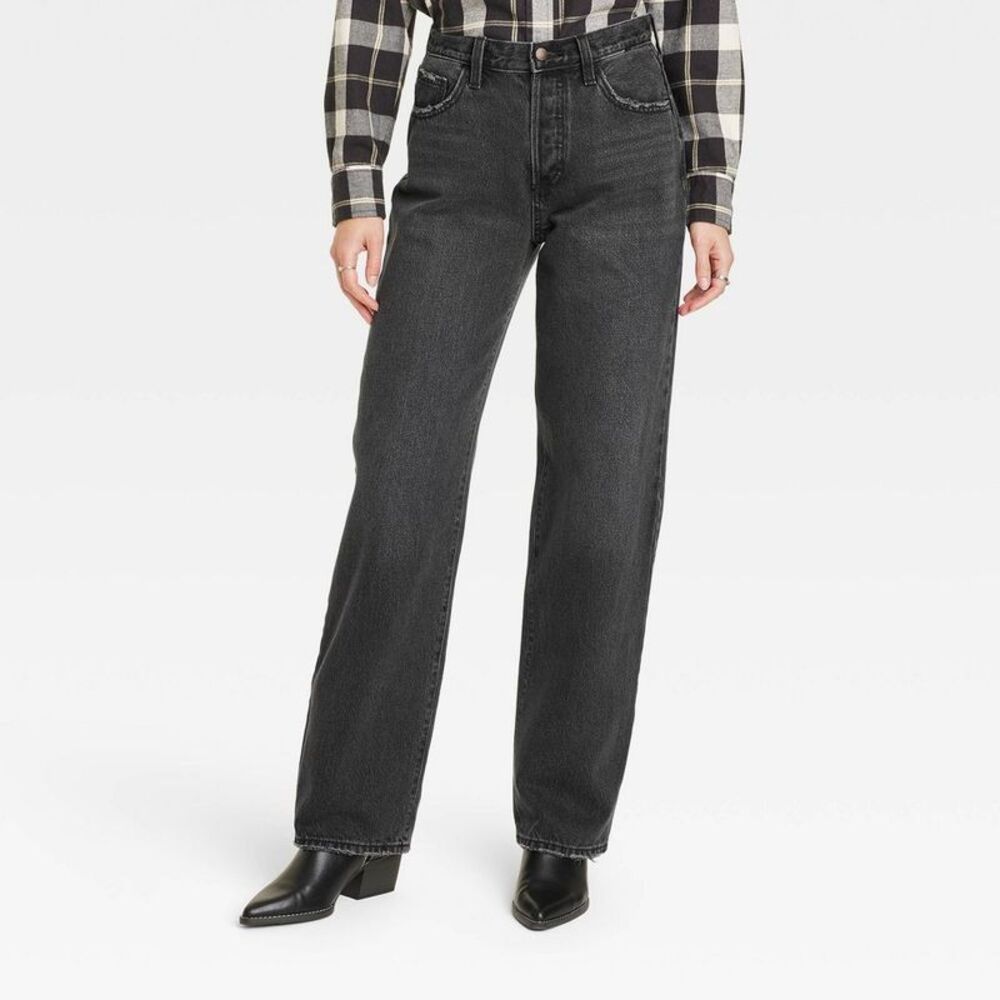 Universal Thread -  Women's Mid-Rise Baggy Jeans Clas Black